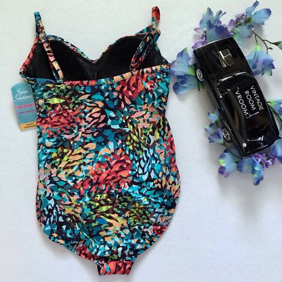 Swim Solutions NWT Waist Minimizer NWT One Piece Swimwear Women 16 - Picture 6 of 12
